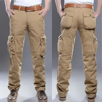 Taktikaline Cargo Püksid Meeste Armee Roheline Sõjaväe Püksid Puuvillased Paljude Taskutega Mees Vabaaja Püksid 2019 Pluss Suurus Meeste Püksid Khaki Must