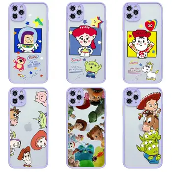 Toy Story Buzz Woody Telefon Case For iphone 13 12 11 Pro Max Mini XS 8 7 Pluss X SE 2020 XR helelilla Matt Läbipaistev Kate