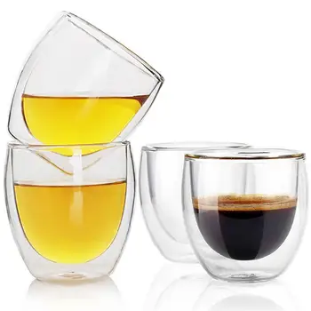 Uute tulijate 80ml 150ml Double Wall Isoleeritud Espresso Tassi Tee Joomine Latte Kohvi Kruusid Viski Klaas Tassi Drinkware