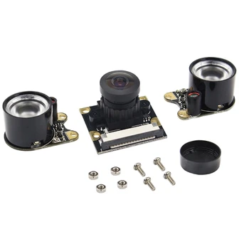 Vaarika Pi 4 Kaamera Fisheye Lai Nurk 160 Kraadi 5MP 1080p Öise Nägemise Kaamera koos IR LED Light Sensor
