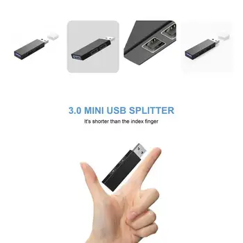 Vastupidav Kasulik USB3.0 High Speed Hub andmeedastus Compact USB Hub Adapter Plug Mängida Sülearvuti 0