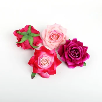 5 Tükki 10cm Velvet Roosid Võltsitud Lilled Scrapbooking jõulukaunistused Kodu Tarvikud Pulmad Dekoratiivsed Lilled 1