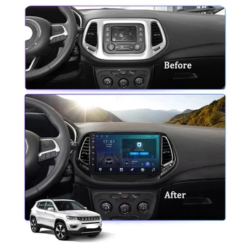 Näiteks Jeep Compass 2017-2018 Android 11 Auto DVD-Mängija, Video-Multimeedia GPS Navigation Stereo Raadio juhtseade 2+32GB Auto Audio 1