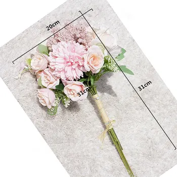 Silk Kunstlik Hydrangea Lilled Pulm Pruut Holding Romantiline Võltsitud Lille Kimp Pool DIY Õie Kodu Aia Kaunistamiseks 1