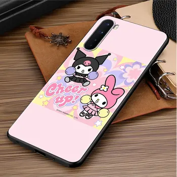 Telefoni Puhul OnePlus 8T Nord 2 9 7 10 8 Pro 9R N10 N20 jaoks Oppo A15 A16 A53 A74 Must Bumper Fundas Hello Kitty Pom Pom Puriin 1