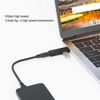 Vastupidav Kasulik USB3.0 High Speed Hub andmeedastus Compact USB Hub Adapter Plug Mängida Sülearvuti 2