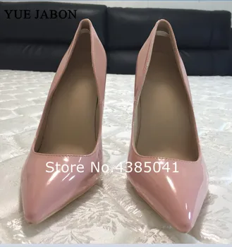 YUE JABON pulm kingad pruut 2019 väga seksikas naiste roosad kõrge kontsaga kingad, pikad varba pool kleit pumbad 8 10 12cm stiletto kontsad 4