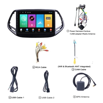 Näiteks Jeep Compass 2017-2018 Android 11 Auto DVD-Mängija, Video-Multimeedia GPS Navigation Stereo Raadio juhtseade 2+32GB Auto Audio 5